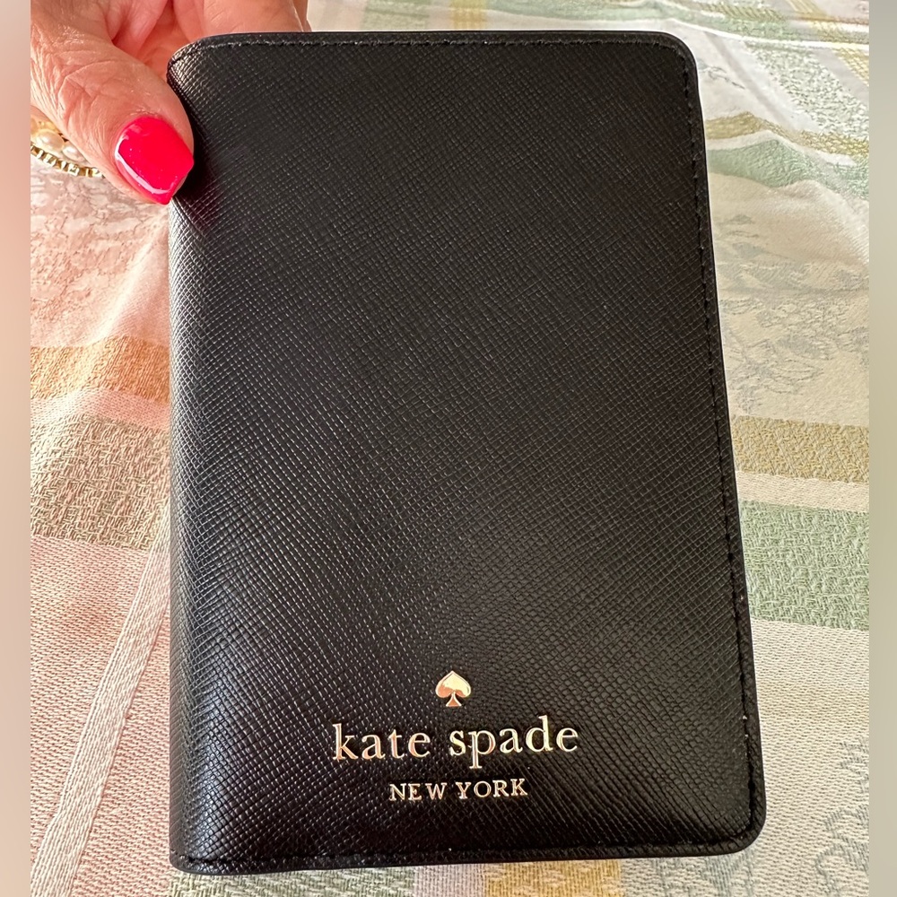 Kate Spade Black Passport Holder Staci NWT